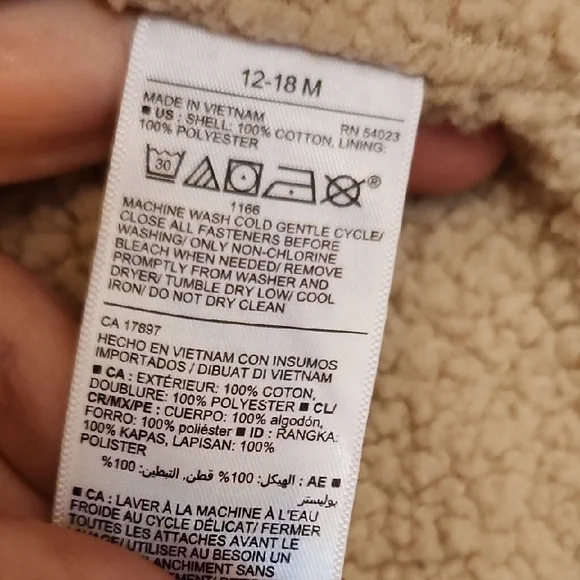 Old Navy Multicolor Plaid Sherpa Jacket, Size 12-18M - Picture 4 of 10